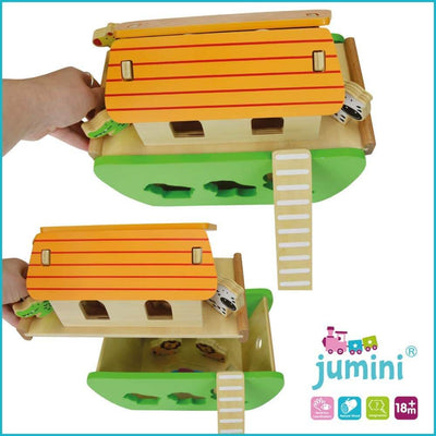 Jumini Wooden Noah’s Ark Shape Sorter – Baby Toddler Toy Earthlets