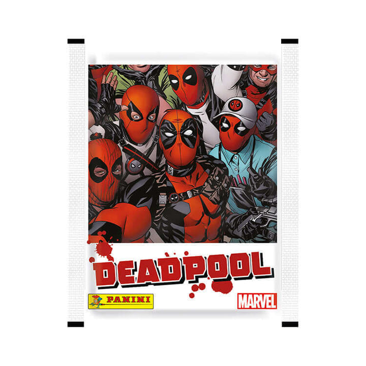 Marvel Deadpool Sticker Collection pack showcasing multiple Deadpool illustrations in vibrant comic style.