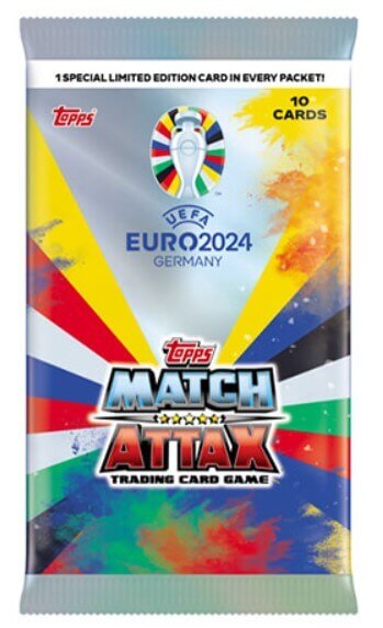Topps Euro 2024 Official Match Attax Color: Premium Pro (10 Packs) Trading Card Collection Earthlets