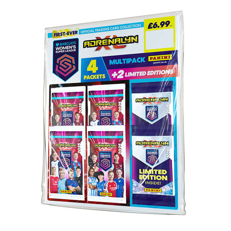 Barclays Women's Super League trading card multipack featuring 4 packets plus 2 limited editions by Panini.
