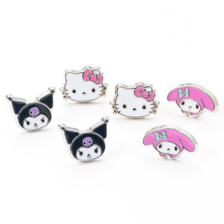 Hello Kitty Kuromi And My Melody Stud Earring Set