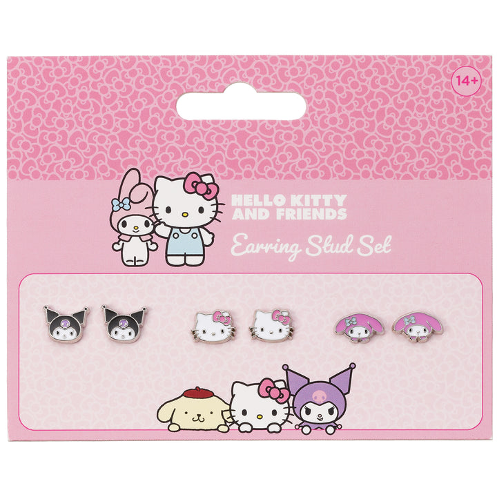 Hello Kitty Kuromi And My Melody Stud Earring Set