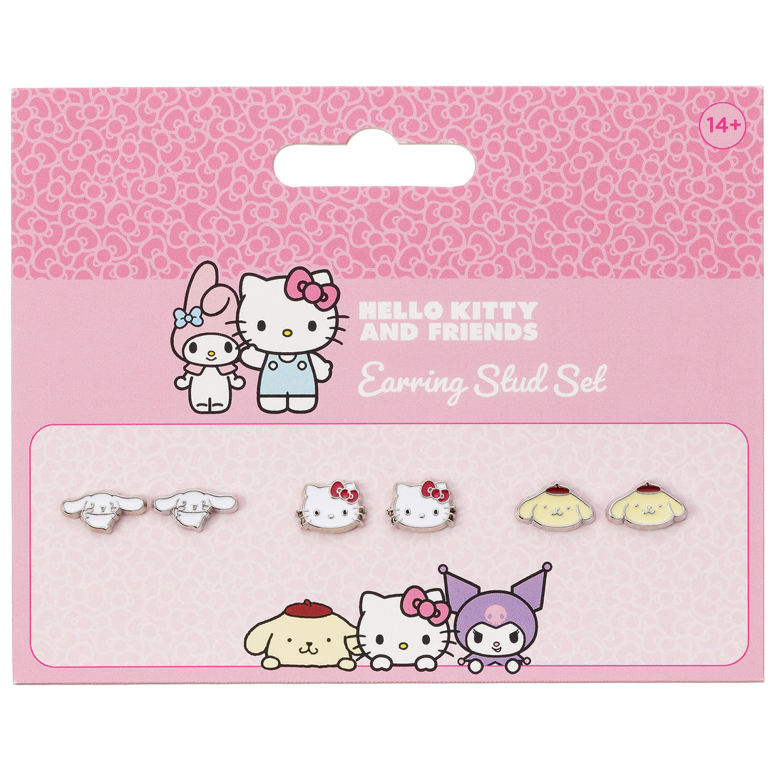 Hello Kitty Cinnamoroll and Pompompurin Stud Earring Set