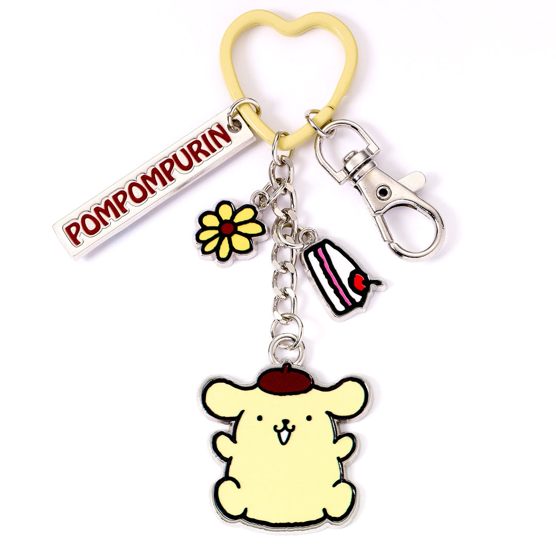 Hello Kitty Pompompurin Keyring with Charms