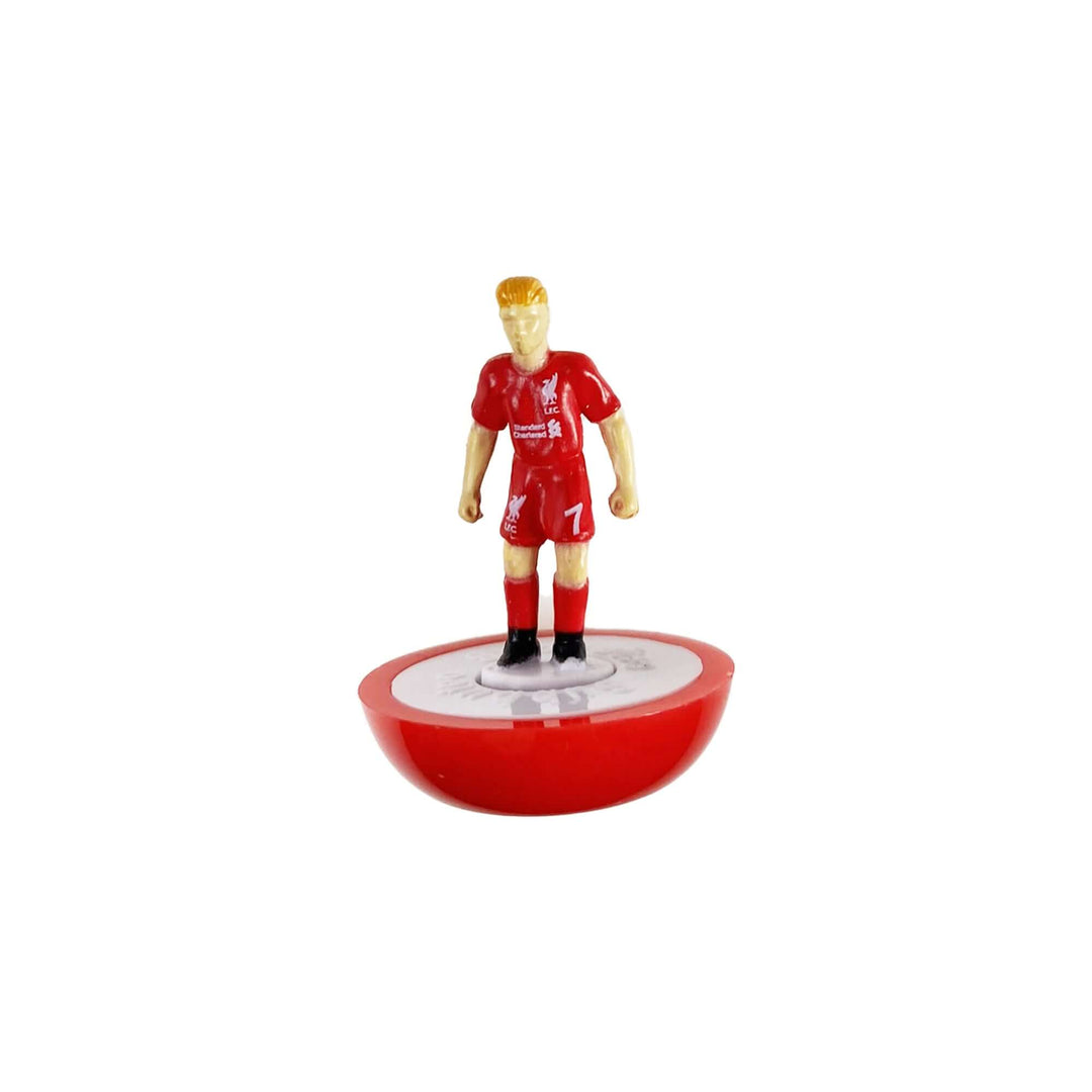 Liverpool F.C. Subbuteo Players figurine standing on red base, perfect for tabletop football game lovers.