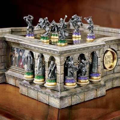 Lord of the Rings Chess Set featuring detailed figurines and artwork from the legendary trilogy.