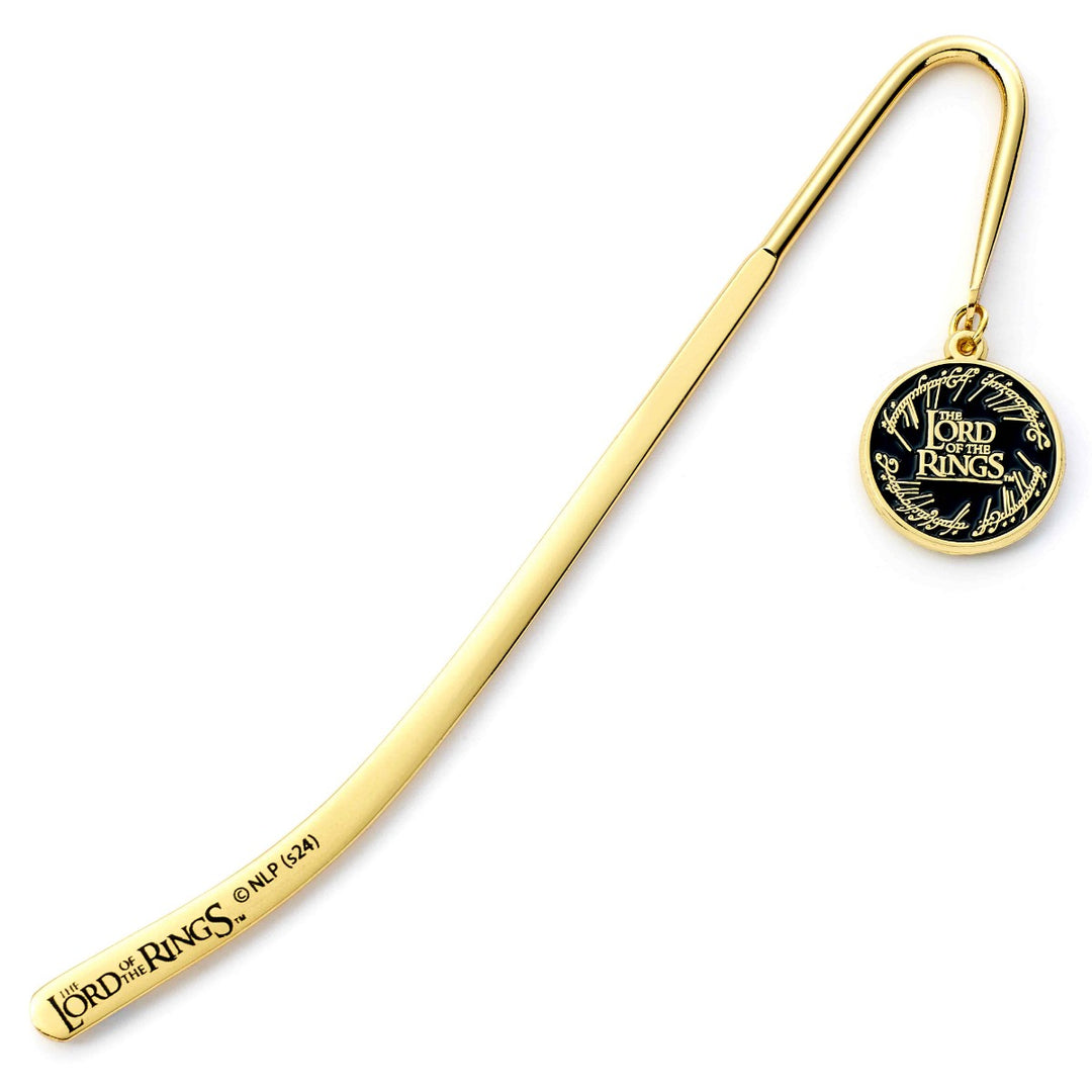 The Lord of The Rings logo bookmark with elegant gold design, perfect for fans of the epic fantasy series.
