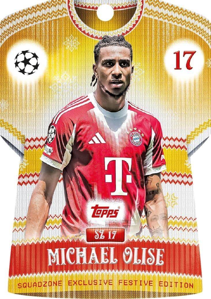 Match Attax 2025/26 - Festive Countdown Advent Calendar featuring Michael Olise Squadzon exclusive festive edition card.