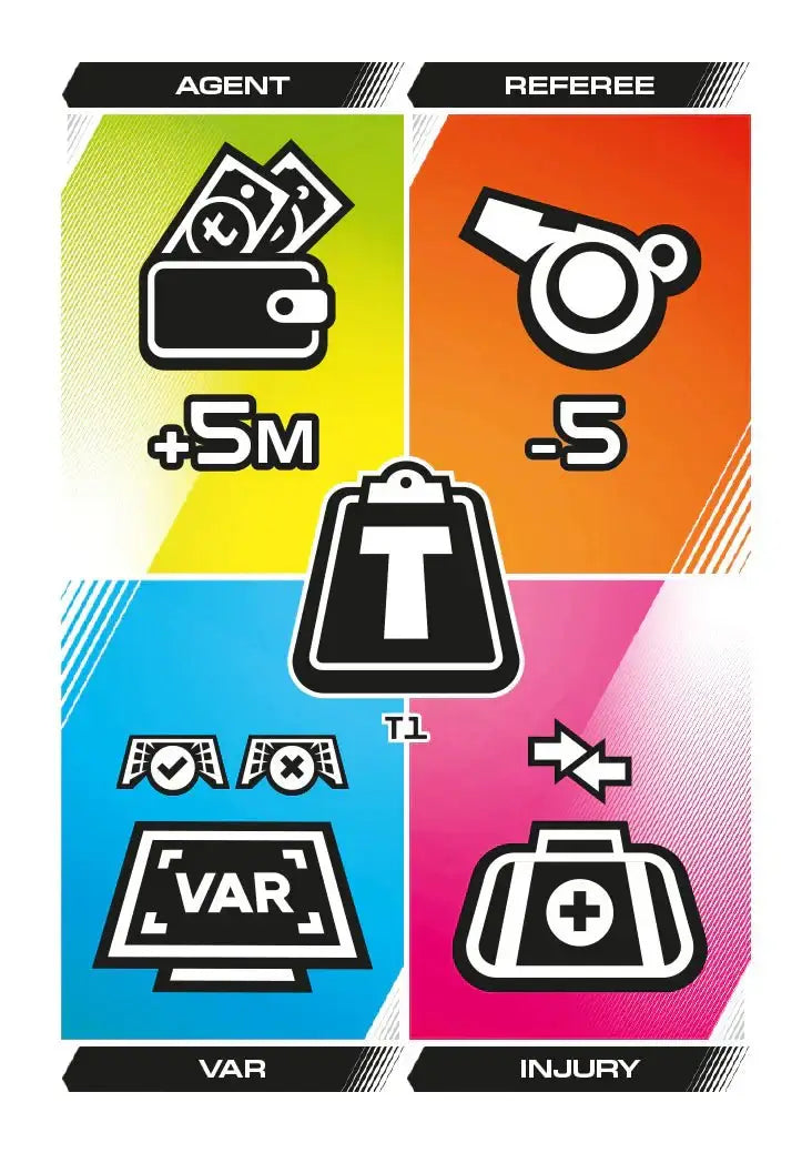 Match Attax 25/26 - Starter Pack Tactics cards including Agent, Referee, VAR, and Injury.