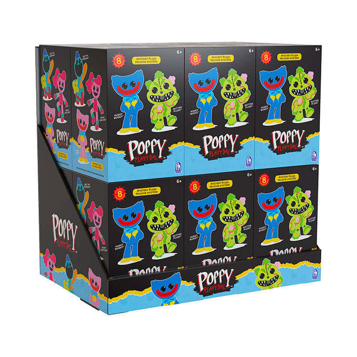 Poppy Playtime Series 6 Collectible Plush 8 inch Blind Box display with colorful character packaging.