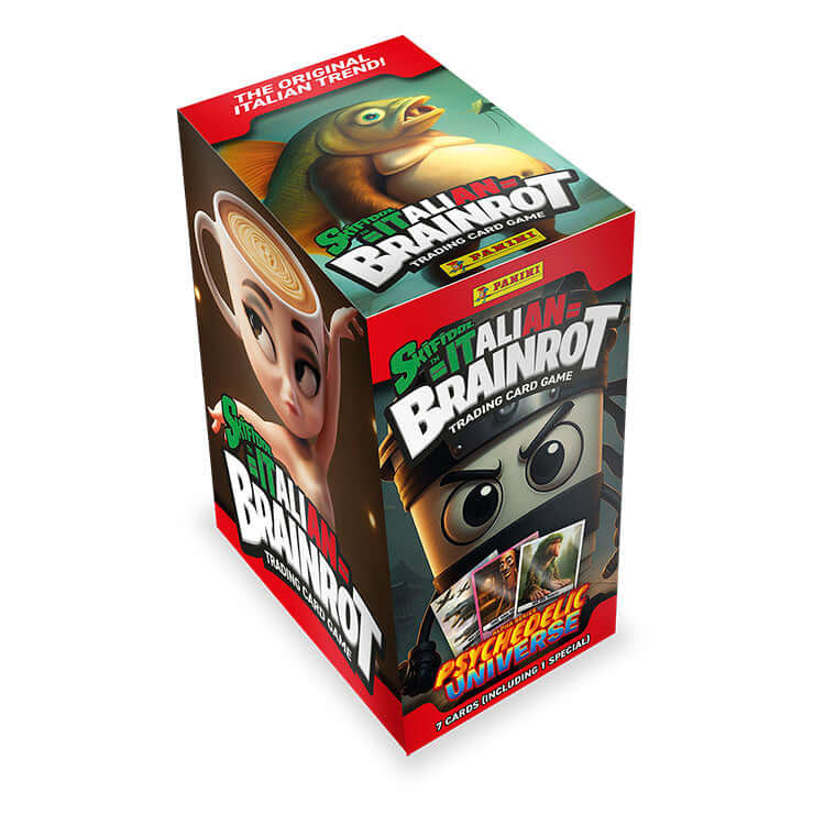Italian Brainrot Trading Card Collection box featuring unique characters and vibrant design for viral TCG fun.