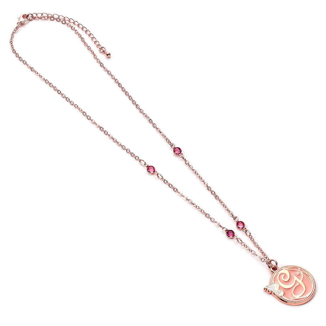 Wicked Glinda rose gold necklace featuring shimmering crystals and iconic &