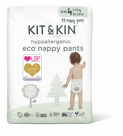 Kit and Kin| Size 4 Eco Disposable Nappy Pants - 22 pack | Earthlets.com |  | potty training disposable pants