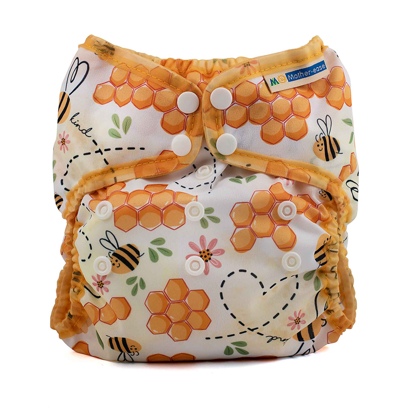 Mother-ease Wizard Duo Cover Colour: Bee Kind Size: OS reusable nappies Earthlets