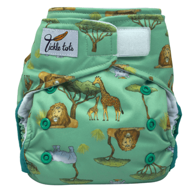 Tickle Tots All-In-Two Nappy Colour: Serengeti reusable nappies Earthlets