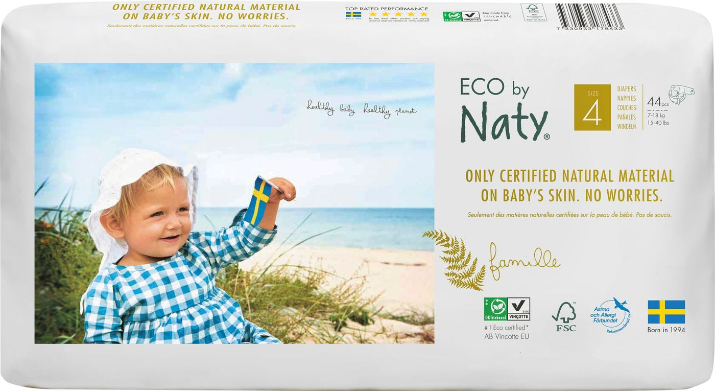 Naty| Size 4 Nappies Eco Pack - 44 pack | Earthlets.com |  | disposable nappies size 4