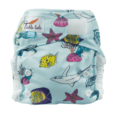 Tickle Tots All-In-Two Nappy Colour: Ocean reusable nappies Earthlets