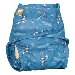 Little Lamb Nappy Wrap Colour: Into The Blue Size: Size 2 reusable nappies nappy covers Earthlets